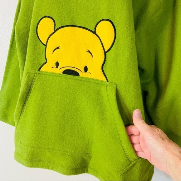 Disney Winnie The Pooh Apple Green Fleece Hoodie Size M - Picture 3 of 7
